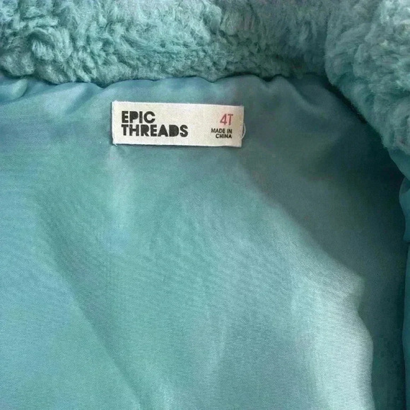 Epic Threads Girls Size 4T Toddler Faux Fur Vest Blue - Picture 4 of 5